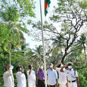 Hoisting of National Flag on 73rd Republic Day by Hon'ble PSC Chairman Adv.M.K Sakeer on 26/01/2022 at KPSC Head Office, Thiruvananthapuram