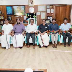 Retirement function of Sri.Sunukumar.K.V (Under Secretary HG), Sri.Arunkumar Arjunan (ASO), Sri.Sudheer.P.R (Security Guard) held on 29/03/2025